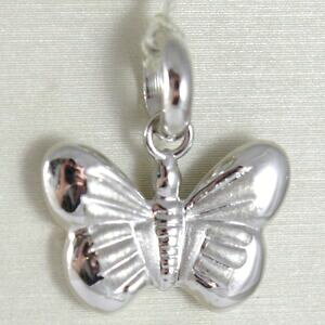 �y���������z�l�b�N���X�@�z���C�g�S�[���h�y���_���g�o�^�t���C�h�[���T�e��white gold pendant 750 18k, butterfly domed and satin, length 18 cm