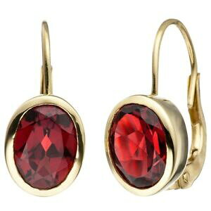 yzlbNX@K[lbgI[oVFCvS[hCG[S[hCOCOboutons garnet earrings earrings red grenade in oval shape 333 gold yellow gold