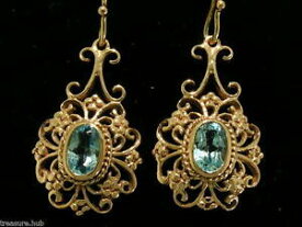 【送料無料】ネックレス　ソリッドローズゴールドトパーズイヤリングe016 genuine 9ct solid rose gold natural topaz earrings filigree drops dangle