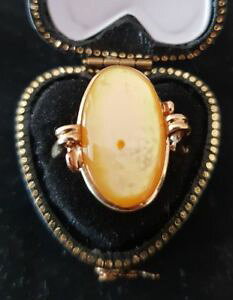 【送料無料】ネックレス　ヴィンテージゴールドパールリングサイズvintage 9 ct gold yellow mother of pearl ring size m 6