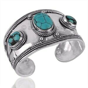 �y���������z�l�b�N���X�@�g���R925�J�t�X�J�t�Xturquoise solid 925 silver handmade cuff bracelet traditional cuff