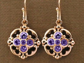 【送料無料】ネックレス　ソリッドローズゴールドアメジストドロップイヤリングブロッサムe024 genuine solid 9ct rose gold natural amethyst drop earrings blossom