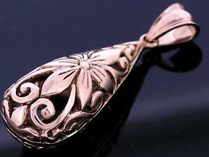 yzlbNX@\bh[YS[hhbvy_gs p053 genuine 9ct solid rose gold blossom large drop pendant strong filigree