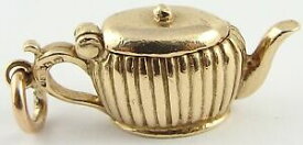 【送料無料】ネックレス　ゴールドアンティークティーポットペンダント9ct gold antique tea pot fob, charm or pendant with a leprechaun hiding inside