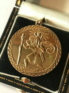 yzlbNX@S[hZgNXgt@[y_gstunning heavy 9ct gold double sided st christopher pendant free pamp;p