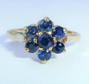 yzlbNX@S[hTt@CAfCW[NX^OTCY9ct gold sapphire daisy cluster ring, size m