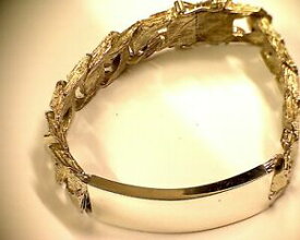 【送料無料】ネックレス　vintage sterlingidentity bracelet flat curb barkeffect 1978 heavy 66gvintage sterling silver identity bracelet flat curb b