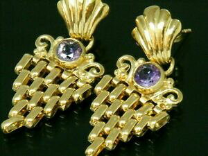 yzlbNX@S[hkS[hAWXgA[fRfUCX|CgCOO9ct gold 9k gold amethyst art deco design dropper hallmarked earrings 35 grams