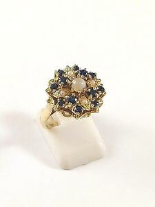 yzlbNX@fB[XTt@CA[Xg[NX^[hXOtladies 9ct sapphire amp; moonstone cluster dress ring full british hallmark