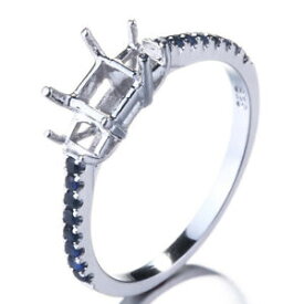 【送料無料】ネックレス　kホワイトゴールドマウントサファイア10k white gold three stones semi mount 023ct natural sapphire fine wedding ring