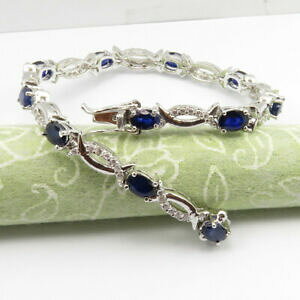 yzlbNX@Tt@CAX^[OVo[uXbg september birthstone real sapphire 925 sterling silver exclusive 7 ct bracelet