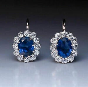 yzlbNX@JbgTt@CAzCgEhCOX^[OVo[blue oval cut sapphire white round beautiful dangle earring 925 sterling silver