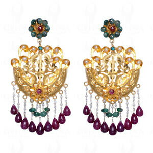 yzlbNX@r[GhAv^[RCYX^[OVo[COruby, emerald amp; turquoise gemstone earrings in 925 sterling silver se041020