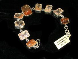 【送料無料】ネックレス　ルチルブレスレットインチスターリングシルバーベゼルlovely rutile quartz bracelet 8 inches in lengh bezel set in sterling silver
