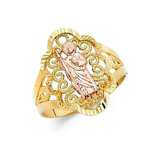 �y���������z�l�b�N���X�@14k2�S�[���h�W���[�h�^�_�Corosolido�T�����_anillo14k real solid two tone gold st jude thaddeus ring oro solido san judas anillo
