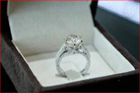 【送料無料】ネックレス　ラウンドホワイトカットスターリングシルバー2ct round cut white moissanite wedding engagement ring 925 sterling silver