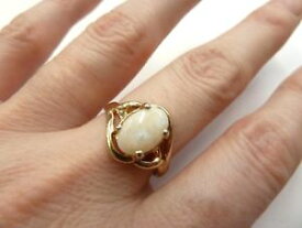 【送料無料】ネックレス　ゴールドオパールリングサイズ14ct gold natural opal ring size m