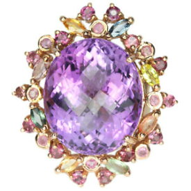 【送料無料】ネックレス　アメジストサファイアガーネットスターリングシルバーリングreal 22x18 mm amethyst sapphire rhodolite garnet sterling 925 silver ring 825