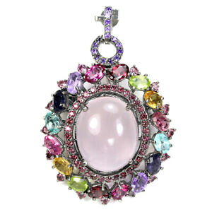 yzlbNX@[YNH[cgp[YyhbgAWXggp[YX^[OVo[y_gu[`real rose quartz topaz peridot amethyst iolite sterling 925silver pendantbrooc
