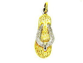 【送料無料】ネックレス　イエローゴールドペンダントスリッパフロップフリップyellow gold pendant 18kt slipper flip flops