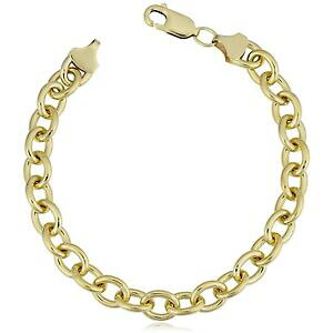 【送料無料】ネックレス　イエローゴールドチェーンブレスレット14k yellow gold filled rolo chain bracelet, 76mm, 85