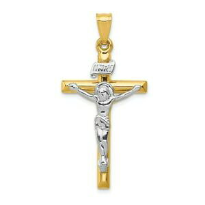 �y���������z�l�b�N���X�@�C�G���[�S�[���h�g�[���J���[�y���_���g�O����14k yellow gold twotone inri crucifix pendant 147gram
