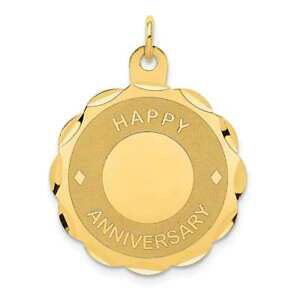 �y���������z�l�b�N���X�@�C�G���[�S�[���h�n�b�s�[14k yellow gold happy anniversary charm xac592