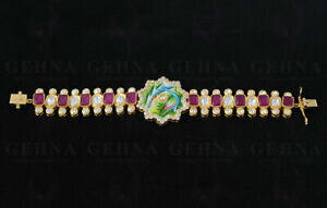 yzlbNX@r[Tt@CAVo[}`J[GiuXbgruby amp; sapphire gemstone bracelet in 925 silver with multicolor enamel sb1143