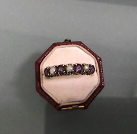 【送料無料】ネックレス　ビンテージゴールドパールアメジストリングサイズwomens vintage 9ct gold pearl amp; amethyst ring quality w1g size o stamped