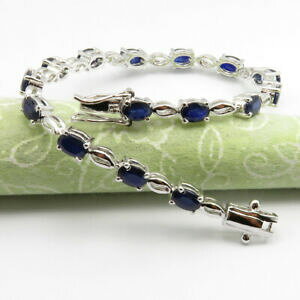 yzlbNX@\bhX^[OVo[Tt@CAC`uXbg{bNX925 solid sterling silver genuine sapphire 74 inches bracelet free gift box
