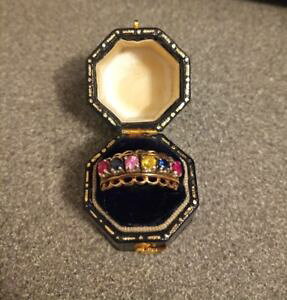 �y���������z�l�b�N���X�@�}���`�X�g�[�������O�j���[listingvintage 9ct listingvintage 9ct gold multi colour stone ring boxed must see