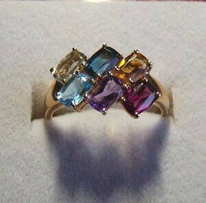 �y���������z�l�b�N���X�@9ct�C�F���[�S�[���hmulti�T�C�Yn 13995829ct yellow gold multi gem ring size n 1399582