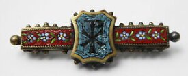 【送料無料】ネックレス　アンティークビクトリアコンチネンタルシルバーマイクロモザイクブローチfine antique victorian continental silver micro mosaic brooch