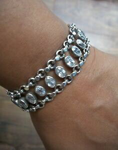 yzlbNX@nhChX^[OVo[NX^NH[cNuXbghandmade sterling silver with crystal quartz link bracelet
