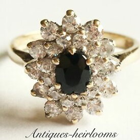 【送料無料】ネックレス　ヴィンテージ375 9ctサファイアクラスタbeautiful vintage 375 9ct gold sapphire cluster ring fully hallmarked quality