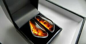�y���������z�l�b�N���X�@g�X�^�[�����O�V���o�[�I�����W�����O�T�C�Yglorious 13g sterling silver 925 ps honey amber statement ring size n5 7