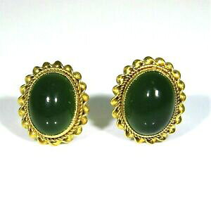 �y���������z�l�b�N���X�@k�S�[���h�X�^�b�h�C�������O listing9ct 9k gold jade oval stud earrings
