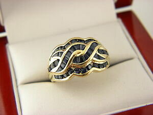 yzlbNX@CG[S[hTt@CAOTCY10k yellow gold 2tcw blue sapphire braided ring,size 7 115
