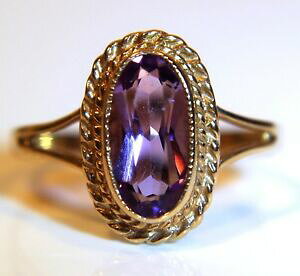 yzlbNX@XAWXg[vcCXgCG[S[hOTCYslim oval amethyst rope twist 9ct yellow gold ring size n ~ 6 34