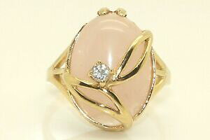 yzlbNX@9ctS[h12 ct[YR[cJ{VczANZgr 129ct gold 12 ct rose quartz cabochon cz accent dress ring, size r 12