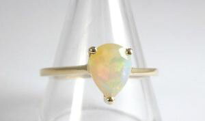 �y���������z�l�b�N���X�@�C�G���[�S�[���h�����O�T�C�Y9ct yellow gold opalite ring size s