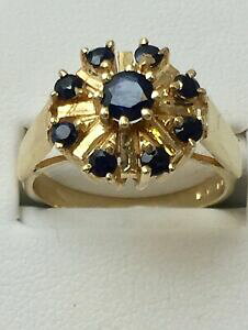 yzlbNX@CG[S[hTt@CAt[OTCYbeautiful 9ct yellow gold sapphire flower ring size m