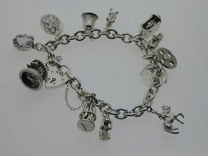 yzlbNX@uXbgAWXgZgNXgt@[silver charm bracelet 12 charms 359g amethyst, birthday, horse, st christopher