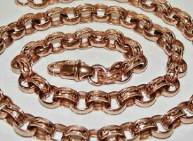 【送料無料】ネックレス　ローズゴールドシルバーベルチャーリンクチェーンインチuk hallmarked 9ct rose gold on silver patterned belcher link chain 20 inch