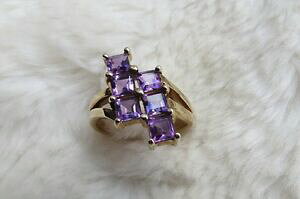 yzlbNX@CG[S[hcCXgXNGA[JbgAWXgOTCY9ct 375 yellow gold twist six square cut amethyst ring size n