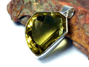 yzlbNX@quartzX^[O925pendant lemon quartz sterling silver 925 gemstone pendant gift boxed