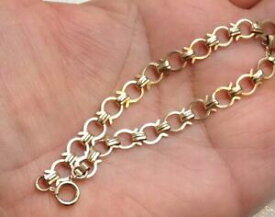 【送料無料】ネックレス　ヴィンテージゴールドリンクブレスレットvintage 9ct gold fancy unusual circular link bracelet