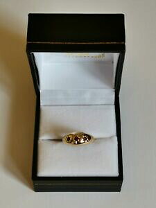 yzlbNX@3garnet yellow gold gypsy ringJbg9ctgarnet yellow gold gypsy ring threestone red round cut gemstones 9ct small size