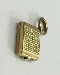�y���������z�l�b�N���X�@���B���e�[�W�S�[���h�V�K���b�g�P�[�Xvintage 14ct gold cigarette case charm 11g length 1cm width approx 05cm
