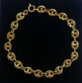 【送料無料】ネックレス　イエローゴールドアンカーリンクブレスレットfine anchor link bracelet in 9ct yellow gold length 8in 20cm 59g